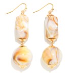 Wholesale chunky Marbled Acetate Geometric Shapes Drop Earrings L