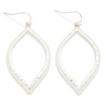 Wholesale textured Metal Tapered Leaf Drop Earrings L