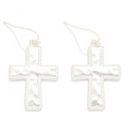 Wholesale hammered Metal Cross Drop Earrings L