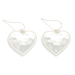 Wholesale hammered Metal Heart Drop Earrings L