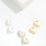 Wholesale hammered Metal Heart Drop Earrings L