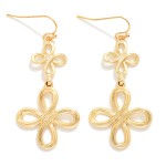 Wholesale linked Metal Infinity Clovers Drop Earrings L