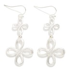 Wholesale linked Metal Infinity Clovers Drop Earrings L