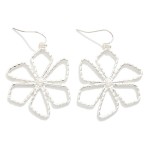 Wholesale ribbed Metal Flowers Drop Earrings L