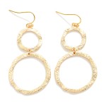 Wholesale linked Brushed Metal Circles Drop Earrings L