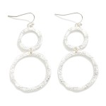 Wholesale linked Brushed Metal Circles Drop Earrings L