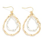 Wholesale nesting Twisted Metal Teardrop Earrings L