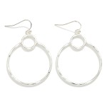 Wholesale double Hollow Metal Circles Drop Earrings L