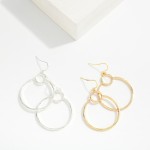 Wholesale double Hollow Metal Circles Drop Earrings L