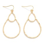 Wholesale double Hollow Metal Teardrops Drop Earrings L
