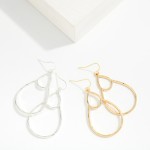 Wholesale double Hollow Metal Teardrops Drop Earrings L