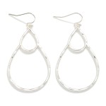 Wholesale double Hollow Metal Teardrops Drop Earrings L