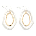 Wholesale brushed Metal Nesting Irregular Circles Drop Earrings L