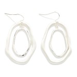 Wholesale brushed Metal Nesting Irregular Circles Drop Earrings L