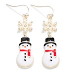 Wholesale enamel Snowflake Snowman Drop Earrings L