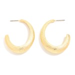 Wholesale textured Metal Tapered Oval Hoop Earrings L