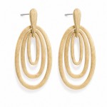 Wholesale brushed Nesting Metal Ovals Post Drop Earrings L