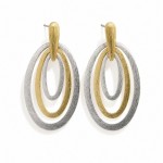 Wholesale brushed Nesting Metal Ovals Post Drop Earrings L