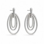 Wholesale brushed Nesting Metal Ovals Post Drop Earrings L