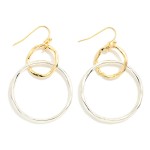 Wholesale hammered Metal Linked Hoop Drop Earrings L