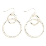 Wholesale hammered Metal Linked Hoop Drop Earrings L