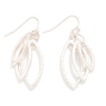 Wholesale layered Hammered Metal Ovate Drop Earrings L