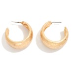 Wholesale chunky Hammered Metal Tapered Hoop Earrings D