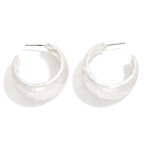 Wholesale chunky Hammered Metal Tapered Hoop Earrings D