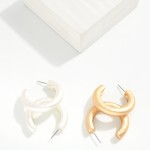 Wholesale hammered Matte Metal Hoop Earrings D
