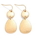 Wholesale hammered Metal Circle Teardrop Drop Earrings L