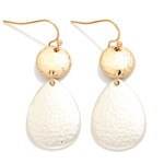 Wholesale hammered Metal Circle Teardrop Drop Earrings L