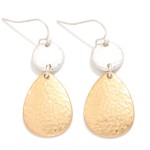 Wholesale hammered Metal Circle Teardrop Drop Earrings L