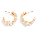 Wholesale layered Rhinestone Circles Hoop Earrings D