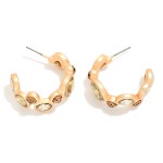 Wholesale layered Rhinestone Circles Hoop Earrings D