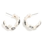 Wholesale layered Rhinestone Circles Hoop Earrings D