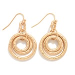Wholesale hammered Metal Nesting Hoops Drop Earrings L