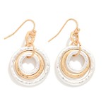 Wholesale hammered Metal Nesting Hoops Drop Earrings L