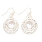 Wholesale hammered Metal Nesting Hoops Drop Earrings L
