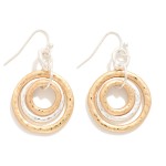 Wholesale hammered Metal Nesting Hoops Drop Earrings L