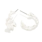 Wholesale metal Leaf Hoop Earrings D