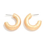 Wholesale chunky Hammered Metal Hoop Earrings D