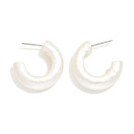 Wholesale chunky Hammered Metal Hoop Earrings D