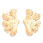 Wholesale metal Gingko Leaf Post Drop Earrings L