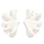 Wholesale metal Gingko Leaf Post Drop Earrings L