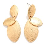 Wholesale hammered Metal Linked Ovals Post Drop Earrings L