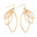 Wholesale nesting Hammered Metal Ovate Drop Earrings L