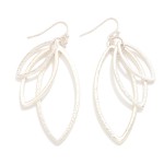 Wholesale nesting Hammered Metal Ovate Drop Earrings L
