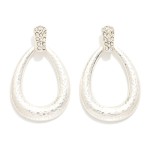 Wholesale hammered Metal Teardrop Rhinestone Post Drop Earrings L
