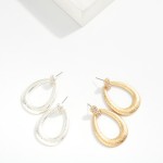 Wholesale hammered Metal Teardrop Rhinestone Post Drop Earrings L