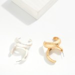 Wholesale hammered Metal Tapered Hoop Earrings D
